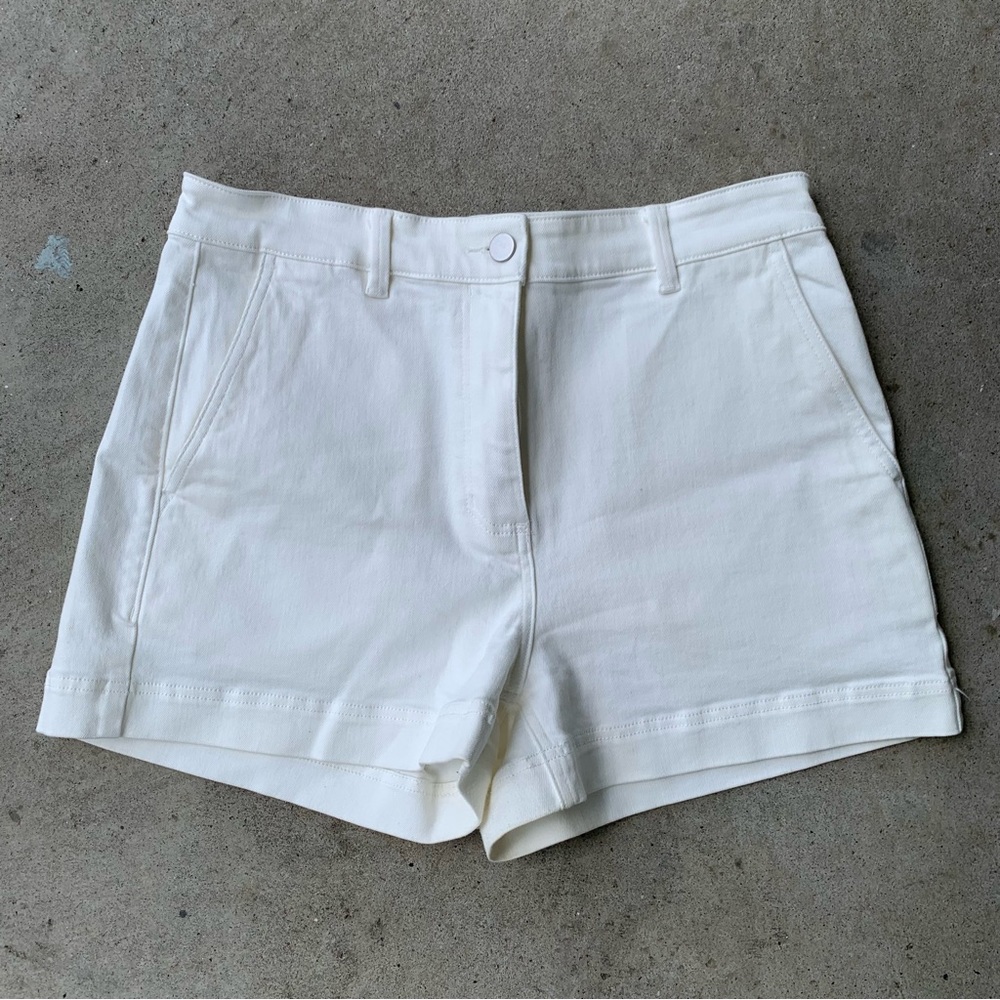 Everlane White Womens Canvas Stretch Shorts Size 12